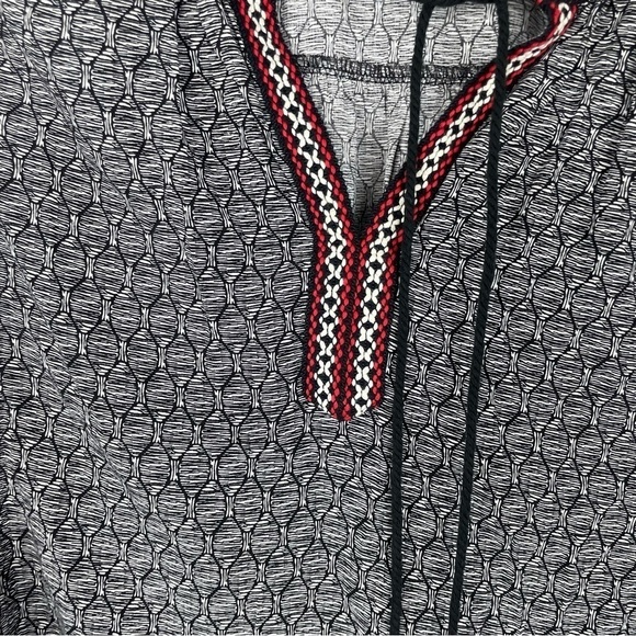 Anthropologie Daniel Rainn black and white tassel blouse - Picture 2 of 6